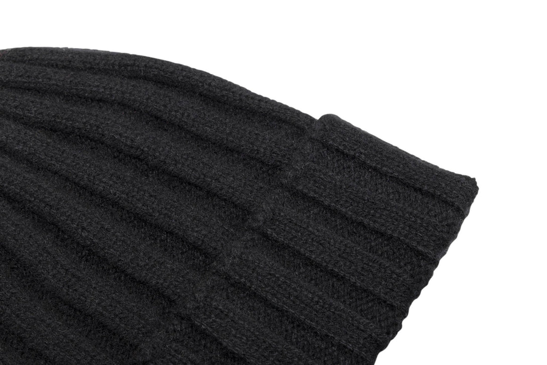 CAPPELLO BEANIE NERO - KASCHMIR UND SEIDE